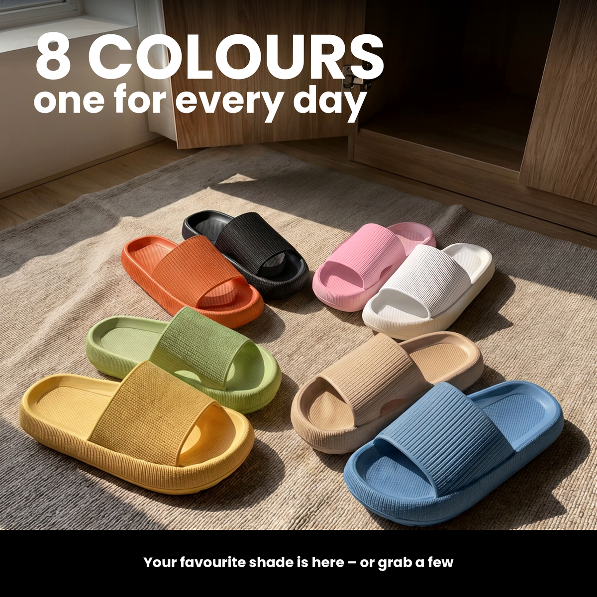 CloudStep Slipper — all 8 colour options